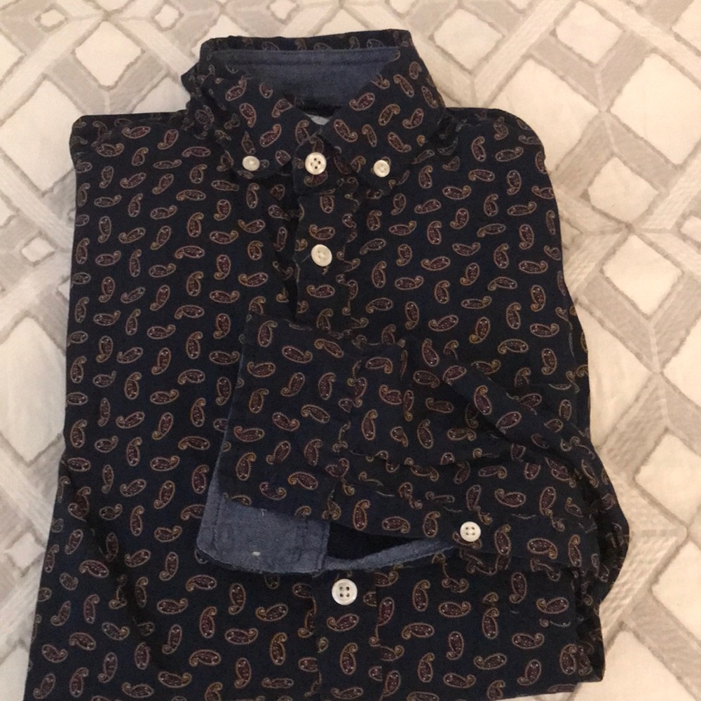 Express Long Sleeve Paisley Soft Wash Shirt